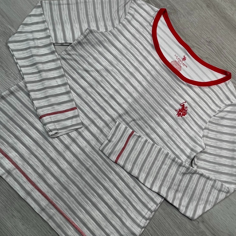 US Polo‎ Assn Pajama Long Sleeve Top Small Striped Loungewear